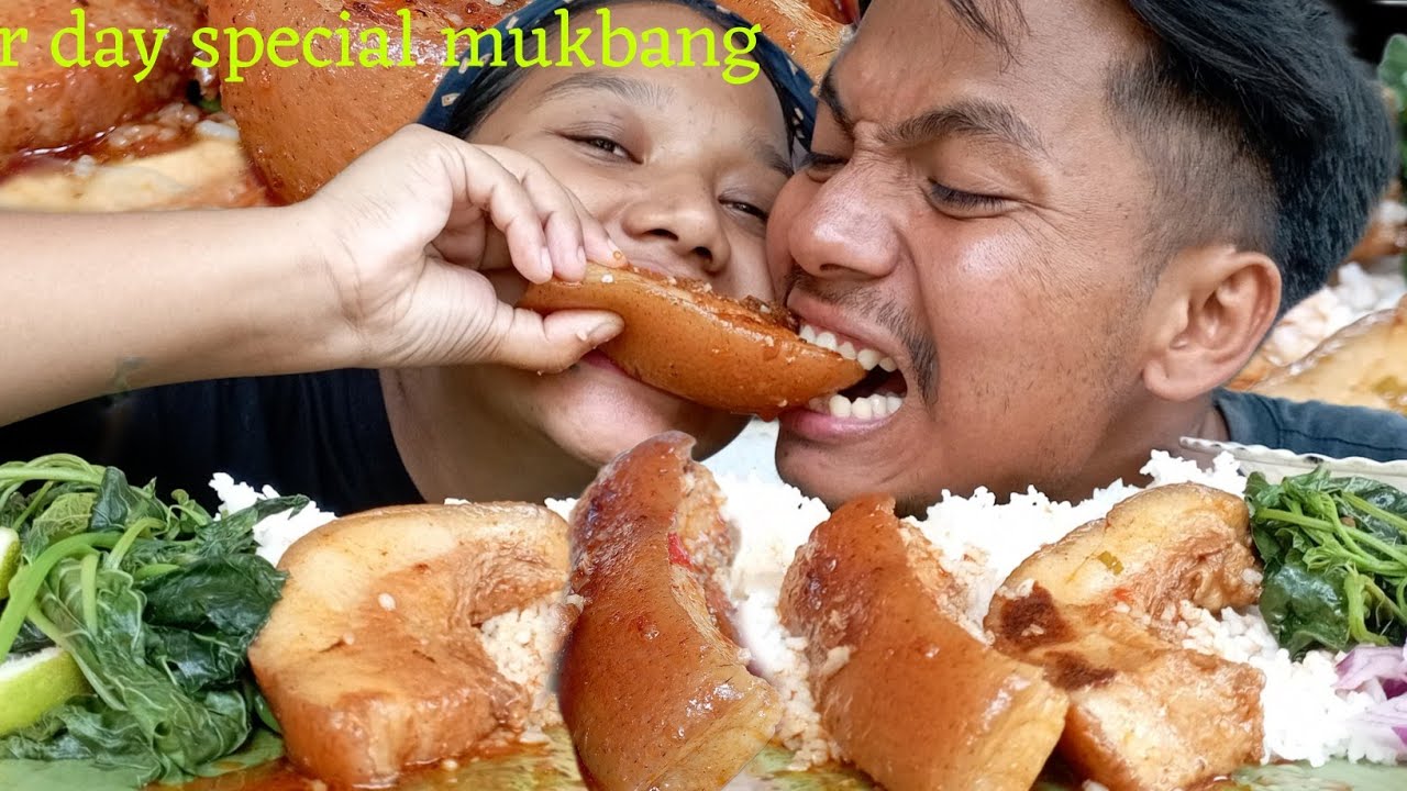Father day special mukbang ll eating delicious pork belly with boiled @nagavillagefood