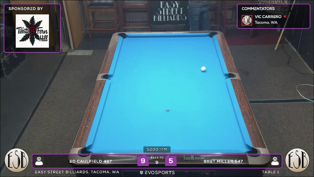 ED CAULFIELD 497 vs BRET MILLER 547 - EASY STREET BILLIARDS - TABLE 1 | EvoSports