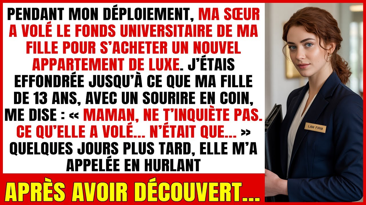 MA SŒUR a volé le FONDS d’études de ma FILLE… mais ma fille de 13 ANS l’a DÉJOUÉE