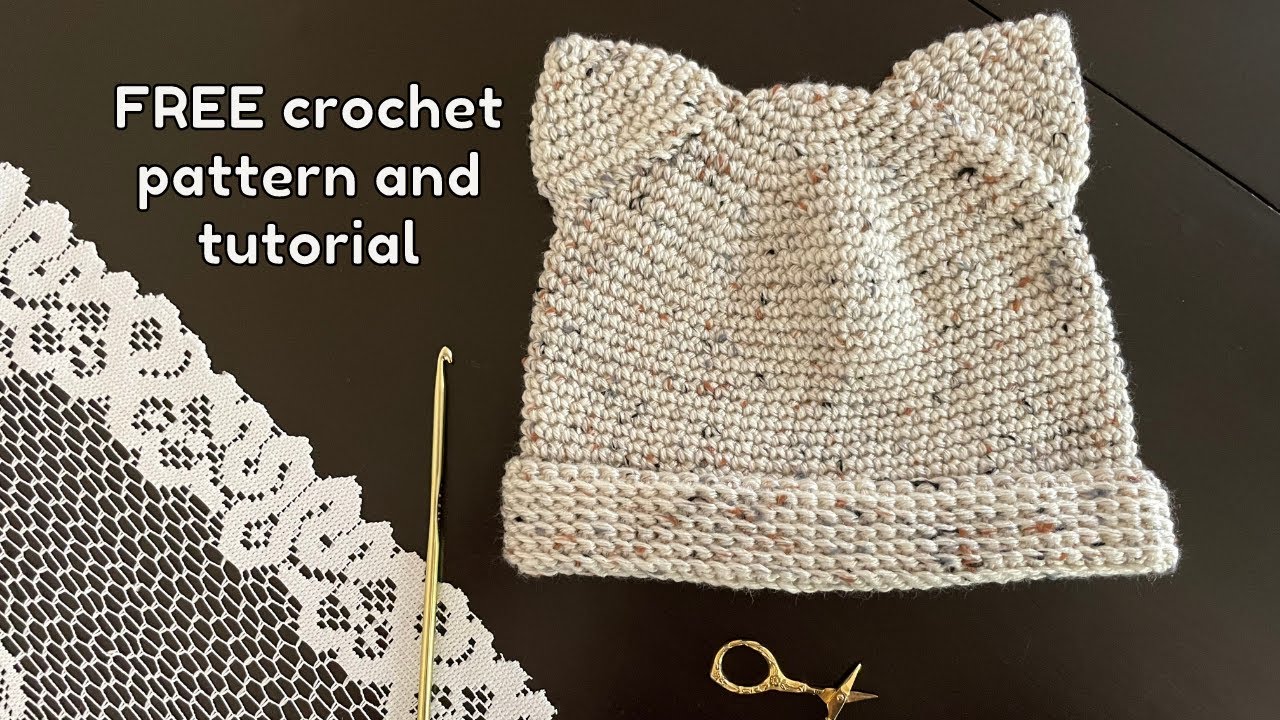 Cat Ear Hat for Adults - Free Crochet Hat Pattern