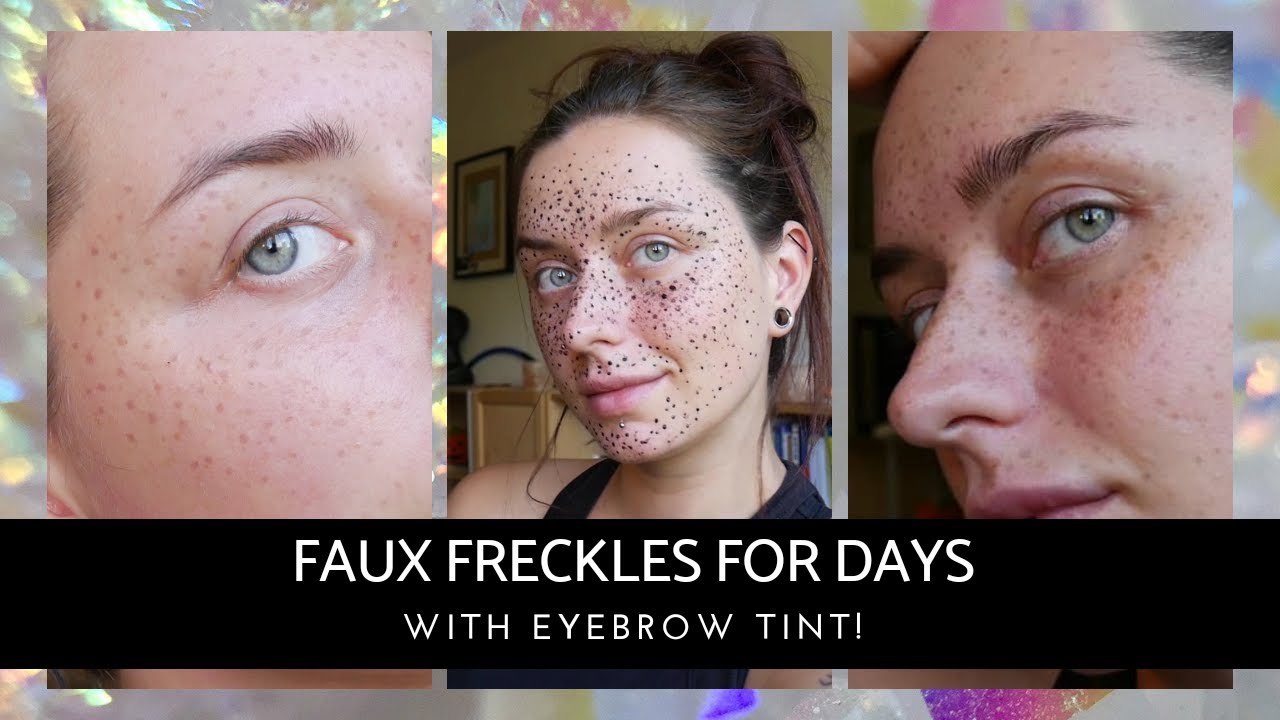 FAUX FRECKLES WITH EYEBROW TINT - beauty hack that actually works!