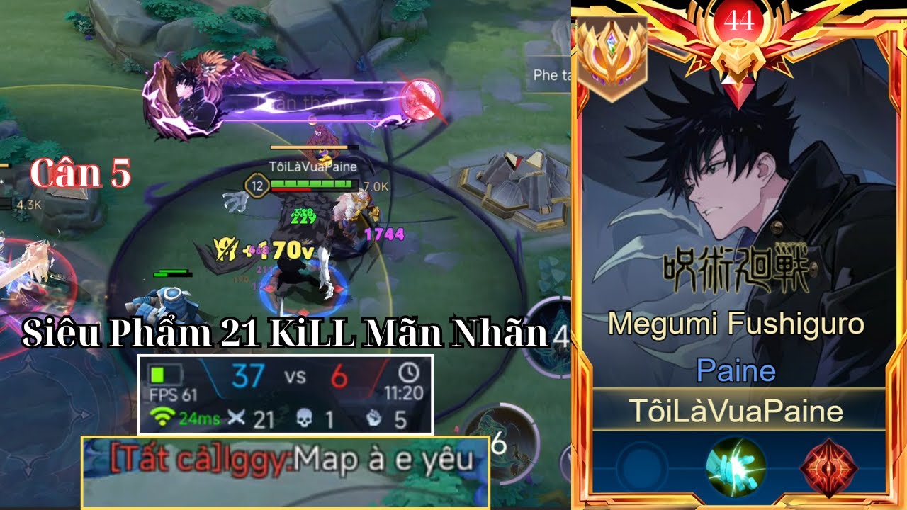 22 Phút Cho Những Trận Đấu Múa Paine Combo 0.5 Giây Với Siêu Phẩm 21 KiLL Cộng 3 Sao Cực Mãn Nhãn