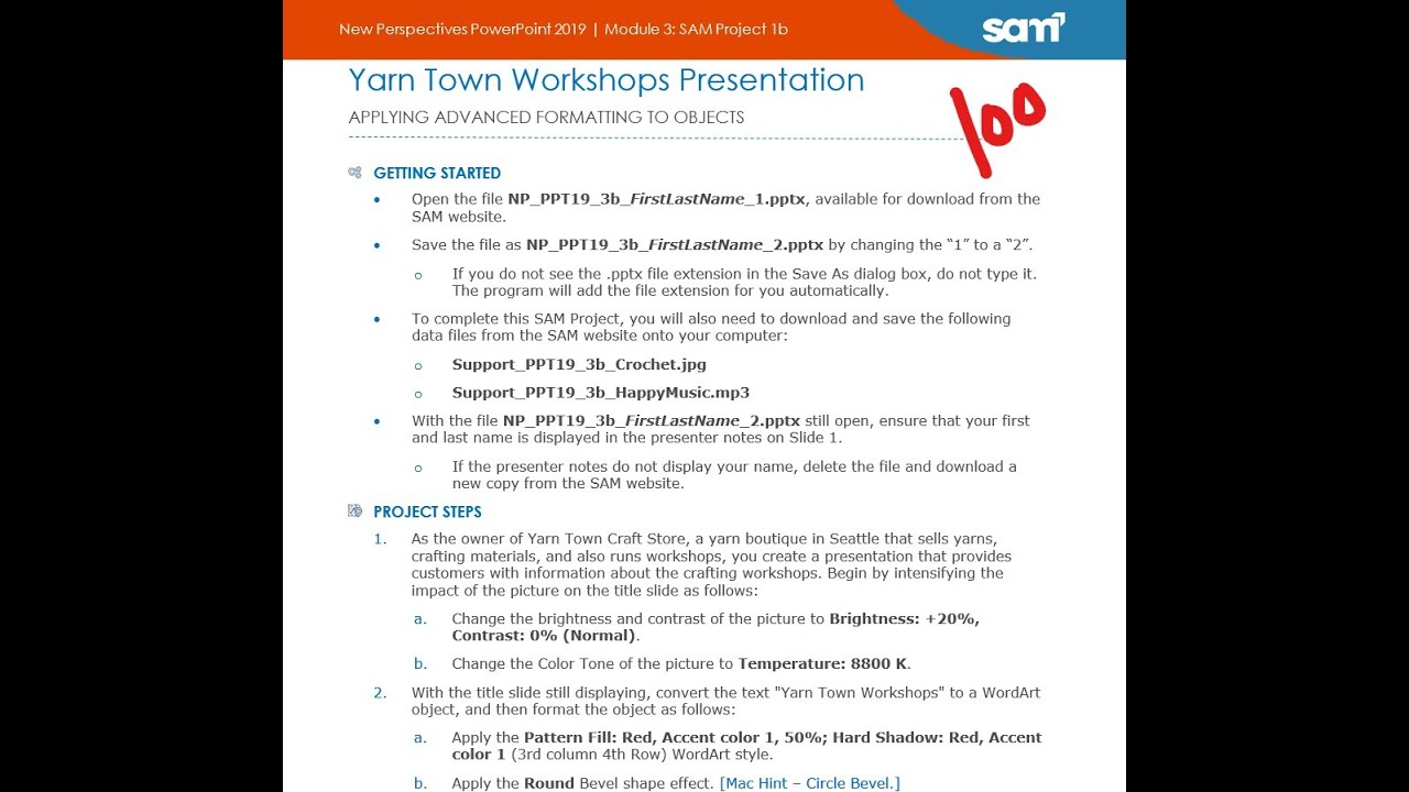 New Perspectives PowerPoint 2019 | Module 3: SAM Project 1b