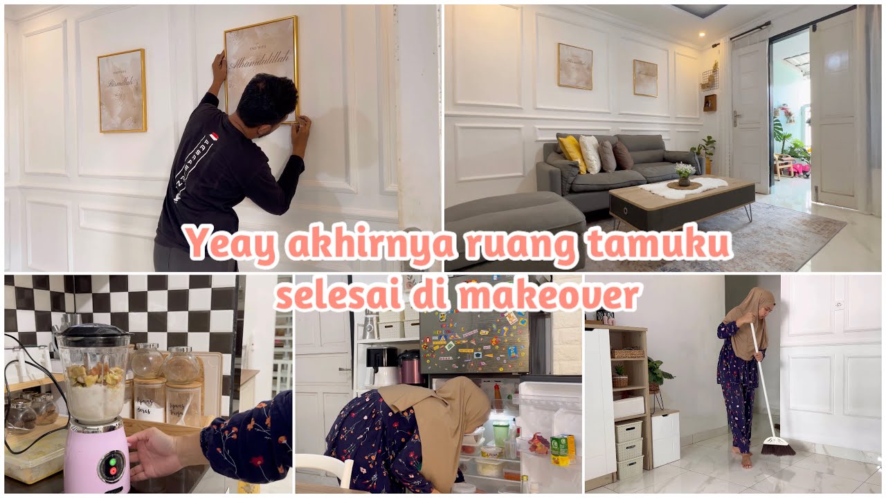 Makeover ruang tamu kelar.vibesnya langsung berbeda.semua dikerjakan sendiri.lanjut menata perabot
