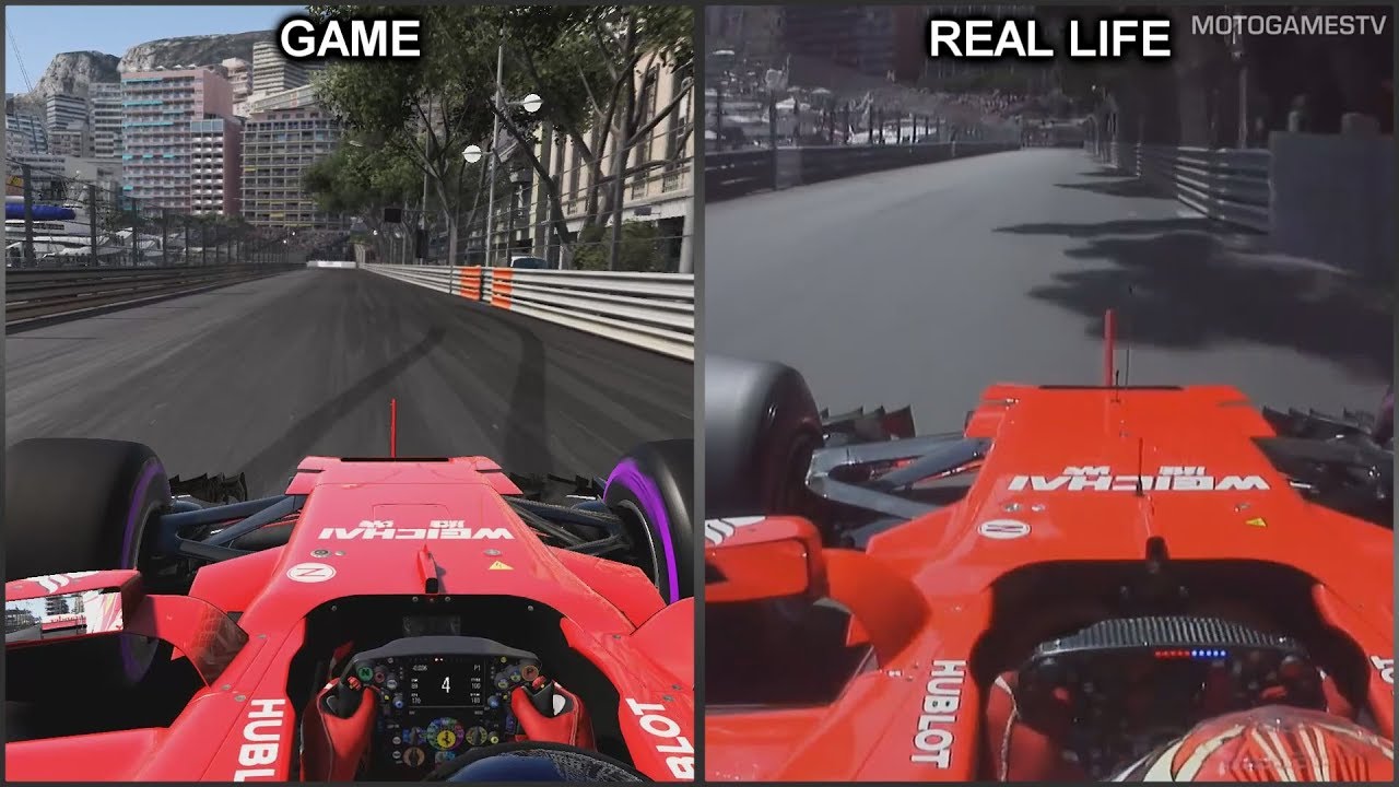 F1 2017 vs Real Life - Monaco Grand Prix Onboard Lap Comparison