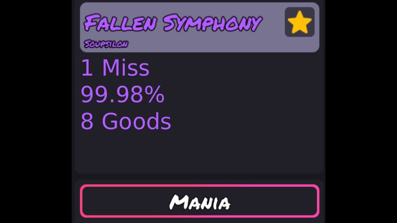 Fallen Symphony [Mania] 1 Miss 99.98%{8 Goods} ~ Liveplay ~