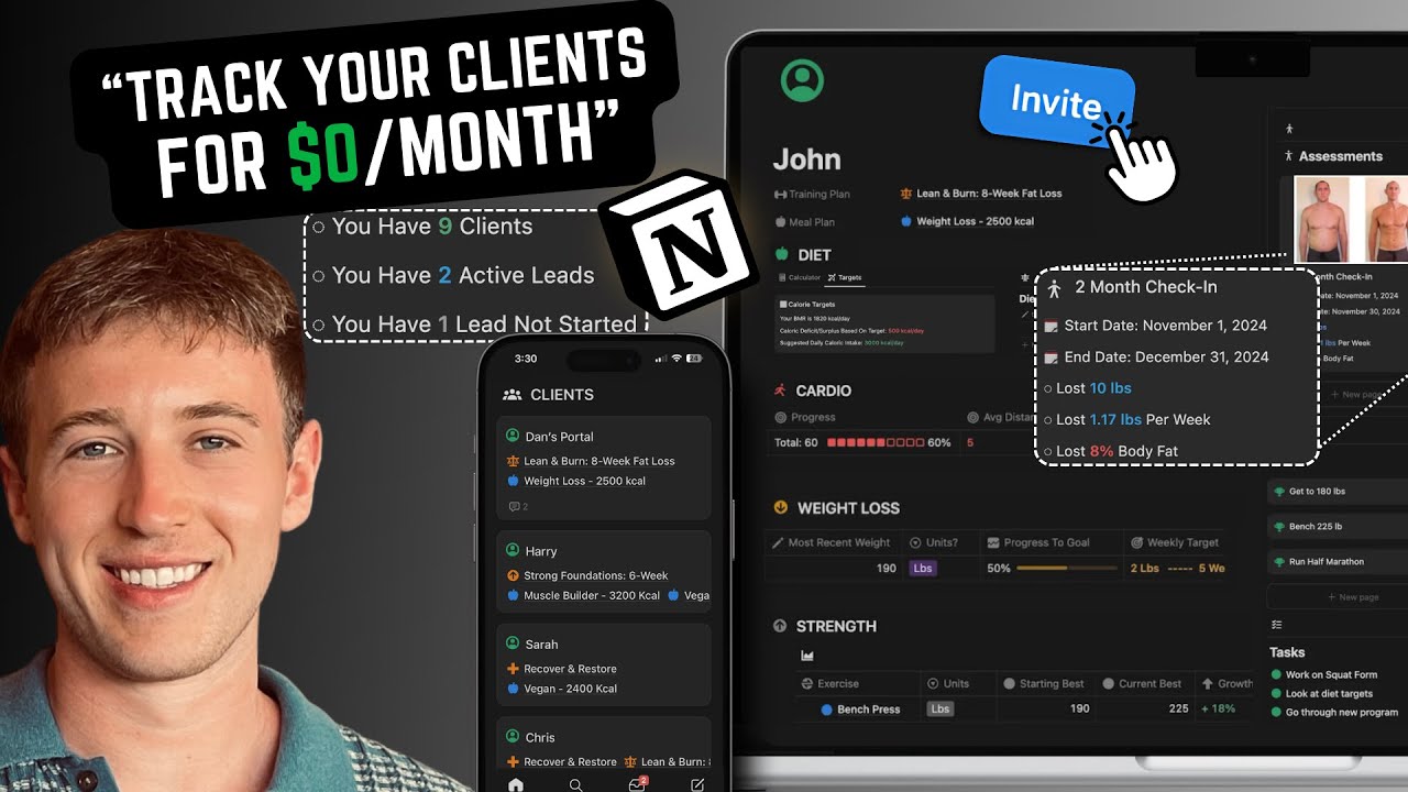 How To Manage & Track All Your Personal Training Clients Using Notion (Demo + Template)