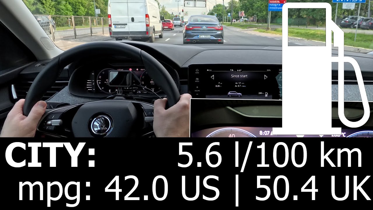 Skoda Scala 1.0 TSI 115 PS CITY fuel consumption economy real test mpg l/100 km traffic jam Škoda
