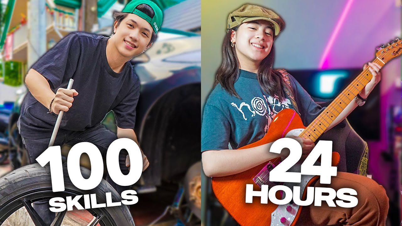 LEARNING 100 SKILLS In 24 Hours!! (Hidden Talent!) | Ranz and Niana