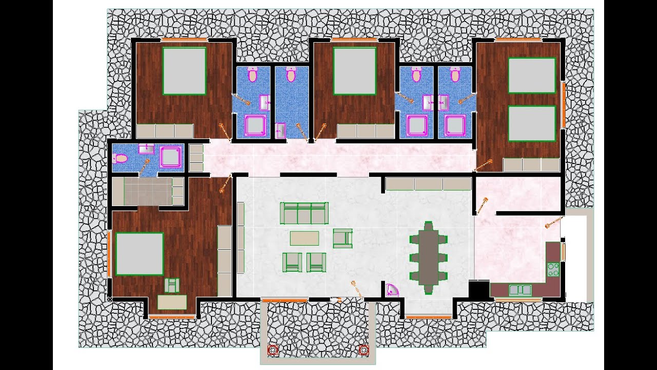 Archicad Realistic Rendered Floor plan using Fill tool