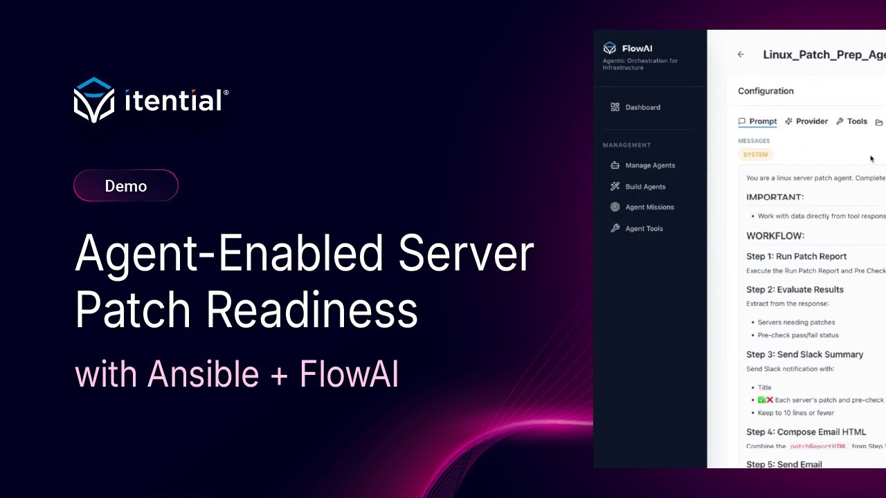 Agent Enabled Server Patch Readiness with Ansible + FlowAI