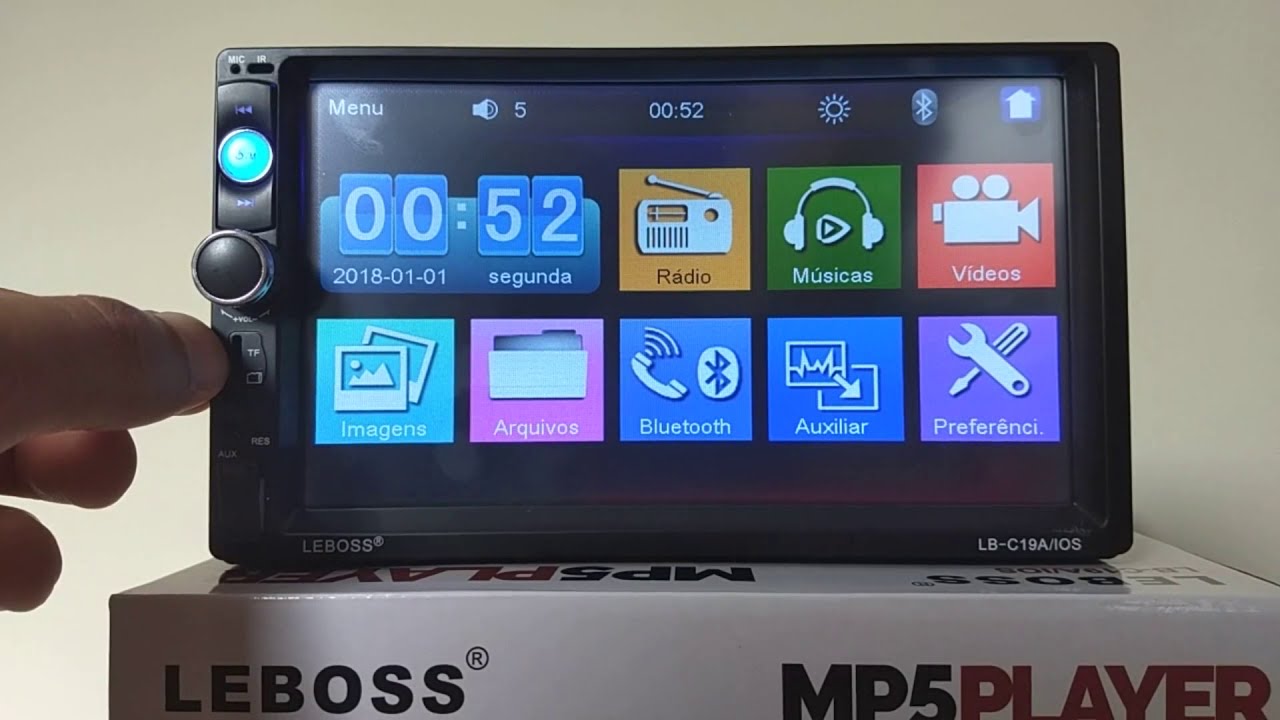 Multimídia MP5 Player Espelhamento Android e IOS Leboss LB-c19a