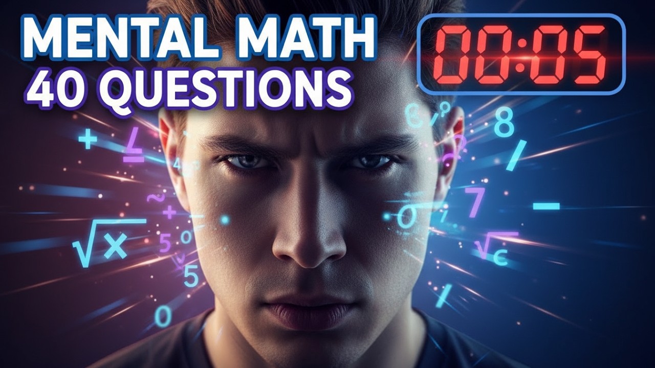 40 Mental Math Speed Test Questions (5 Seconds Each) | Score 36+ = Elite! (Easy to Extreme)