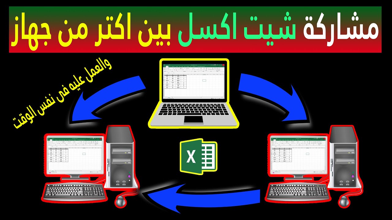 مشاركة شيت اكسل بين اكتر من كمبيوتر متصل على نفس الشبكة والعمل عليه فى نفس الوقت | Microsoft Excel