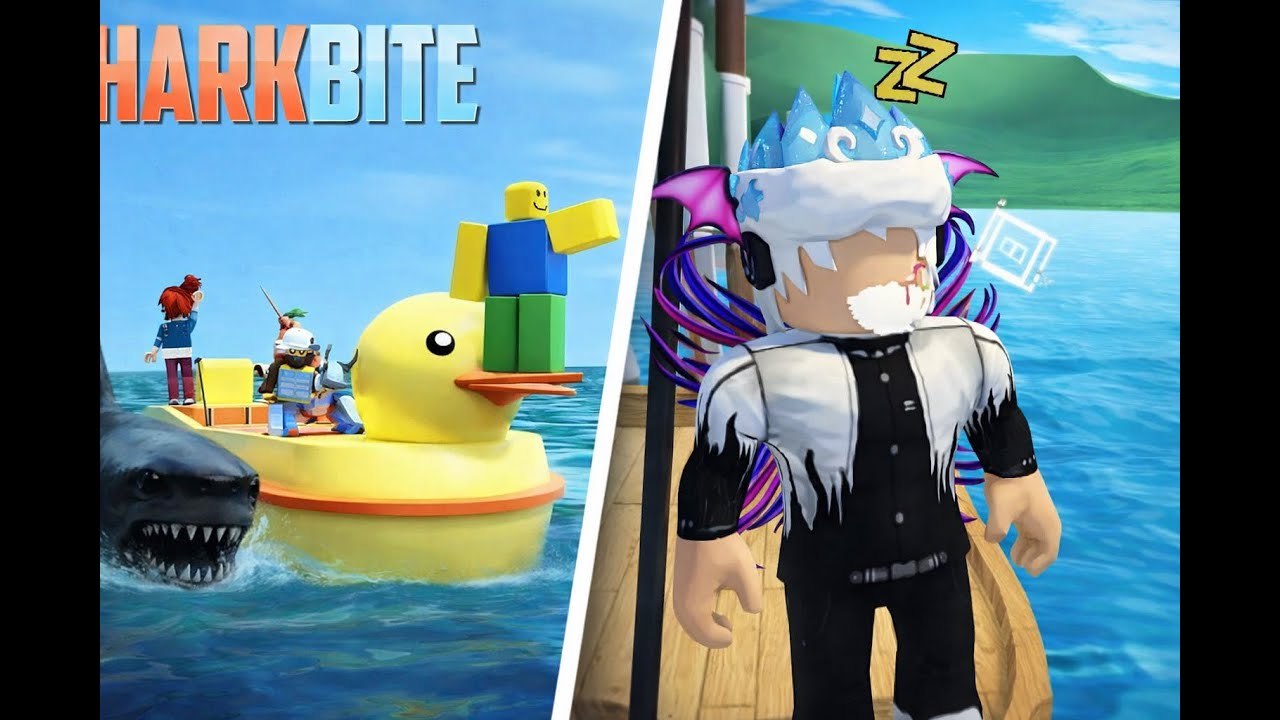 Jugando en la cuenta de mi hermano Shark Bite en roblox parte 1😎🤑