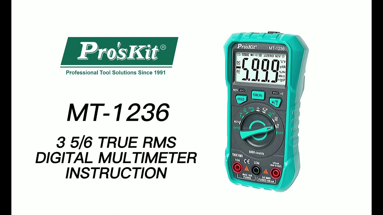 Pro'sKit MT-1236 3-5/6 True-RMS Digital Multimeter KNOW HOW