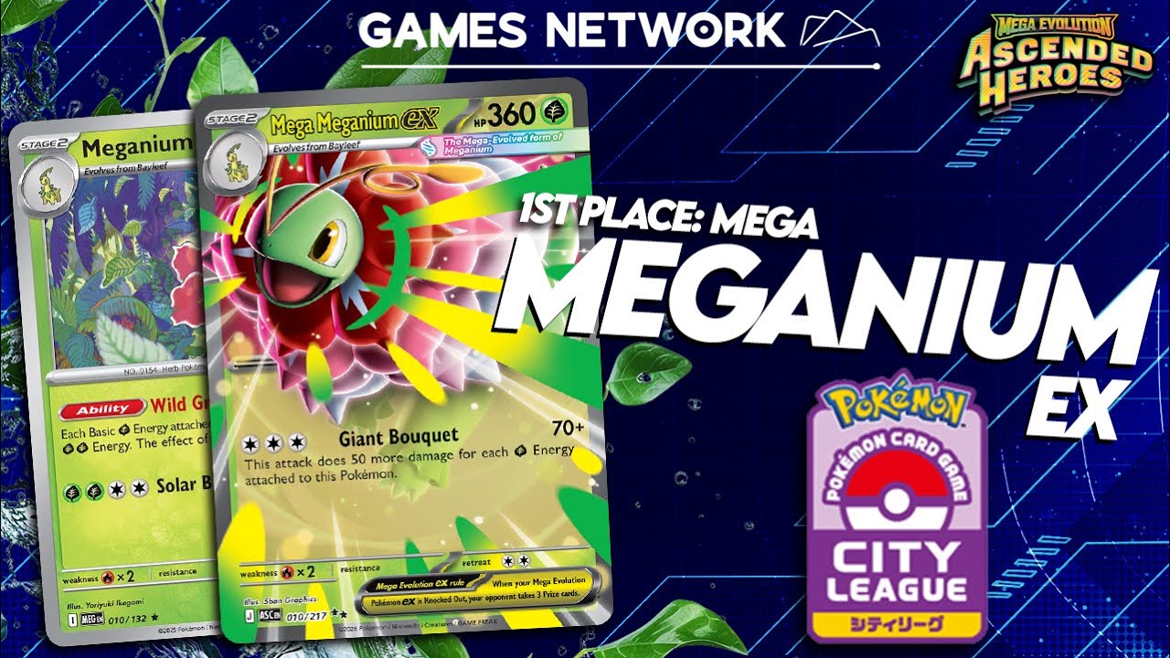 1st Place Deck Profile: Mega Meganium ex (KO Bench) - City League Tournament (2026) 🦖