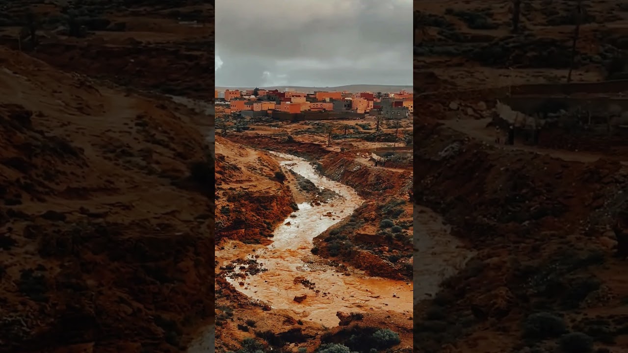 A stream in a Moroccan village after the rain#morocco