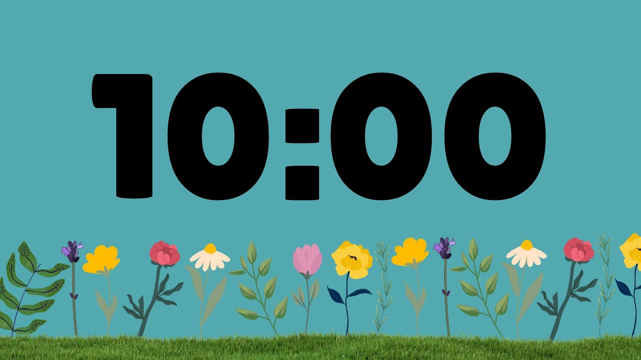 10 Minute Countdown No Music Cutesy with Flowers