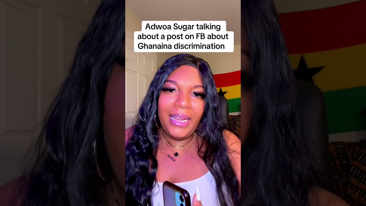 Adwoa Sugar ￼ talking about a Facebook post about Ghanaian discrimination