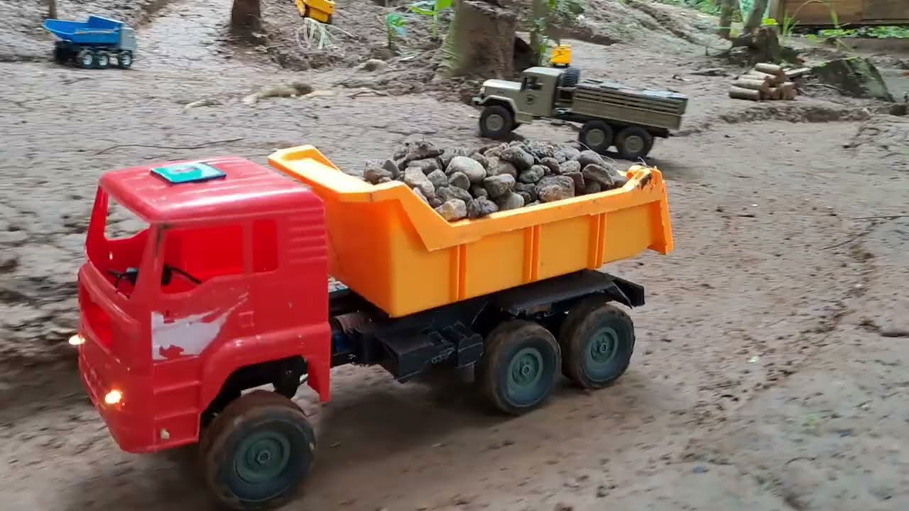 Truk Truk Mini, Truk Miniatur RC Muat Batu dan Batako