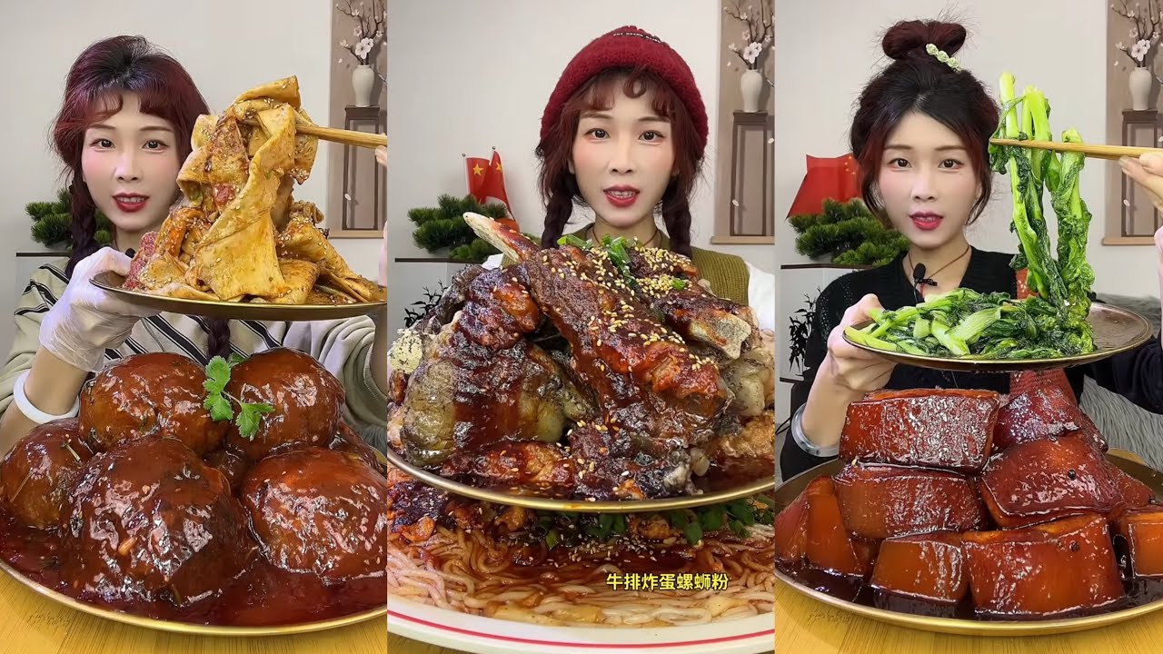 【ASMR】【MUKBANG】GIANT PORK BELLY | EATING SHOW |CHINESE MUKBANG |食べ |吃播 LOVE ASMR