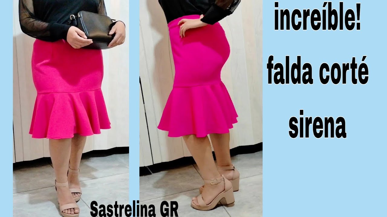 cómo hacer FALDA CORTE SIRENA (paso a paso) patrón y confección