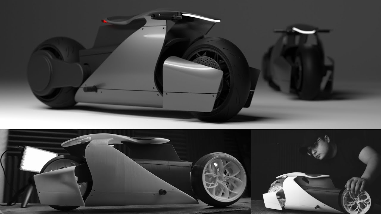 Concept Motorcycle from Scratch! 3d Printed Prototype!