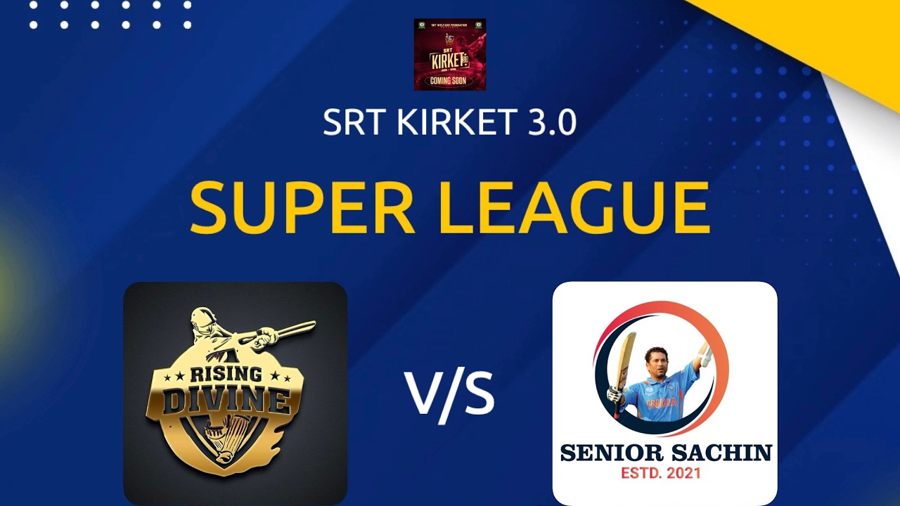 SRT KIRKET 3.0 - RISING DIVINE vs SENIOR SACHIN#cricheroes #cricket #notification #cricketlive