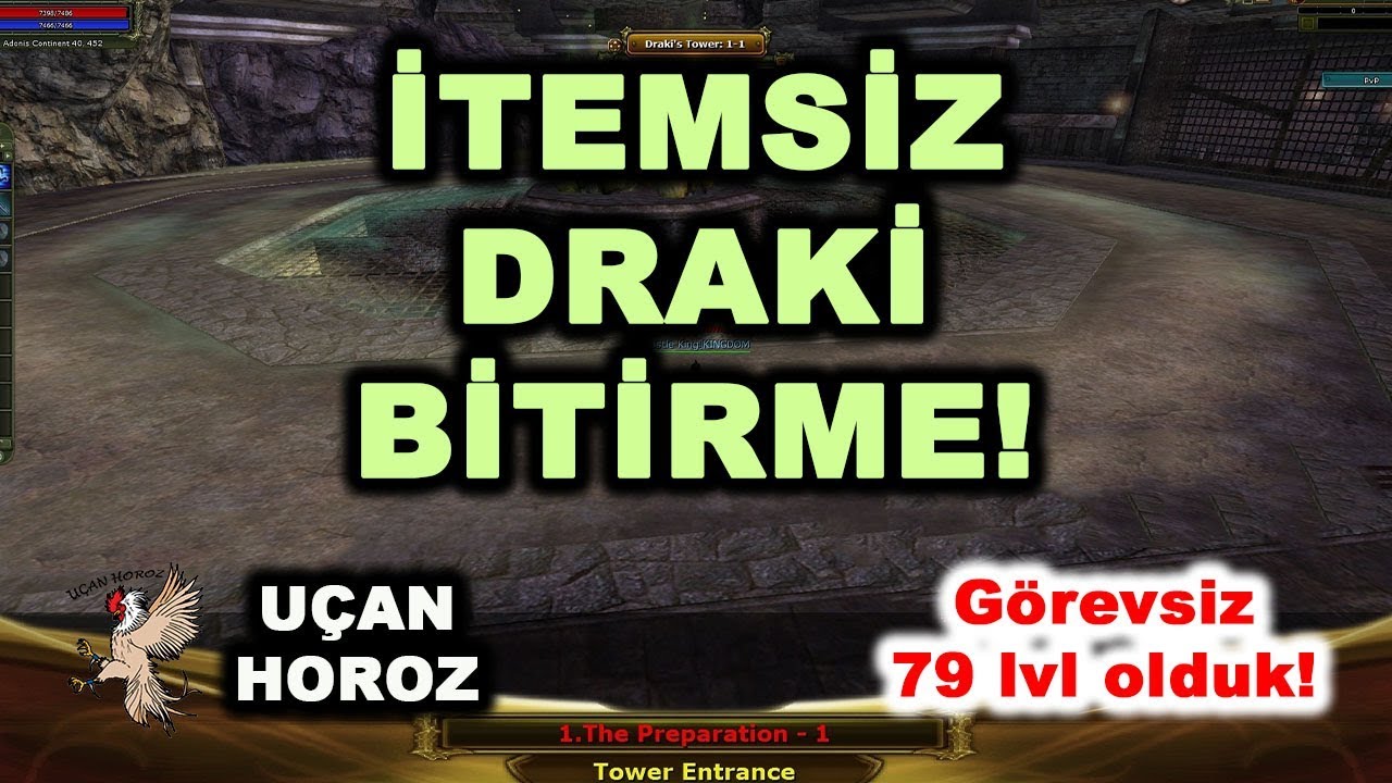 İtemsiz Draki Bitirme! Görevsiz 79 lvl olundu! 83'e doğru Knight Online 2019 Uçan Horoz