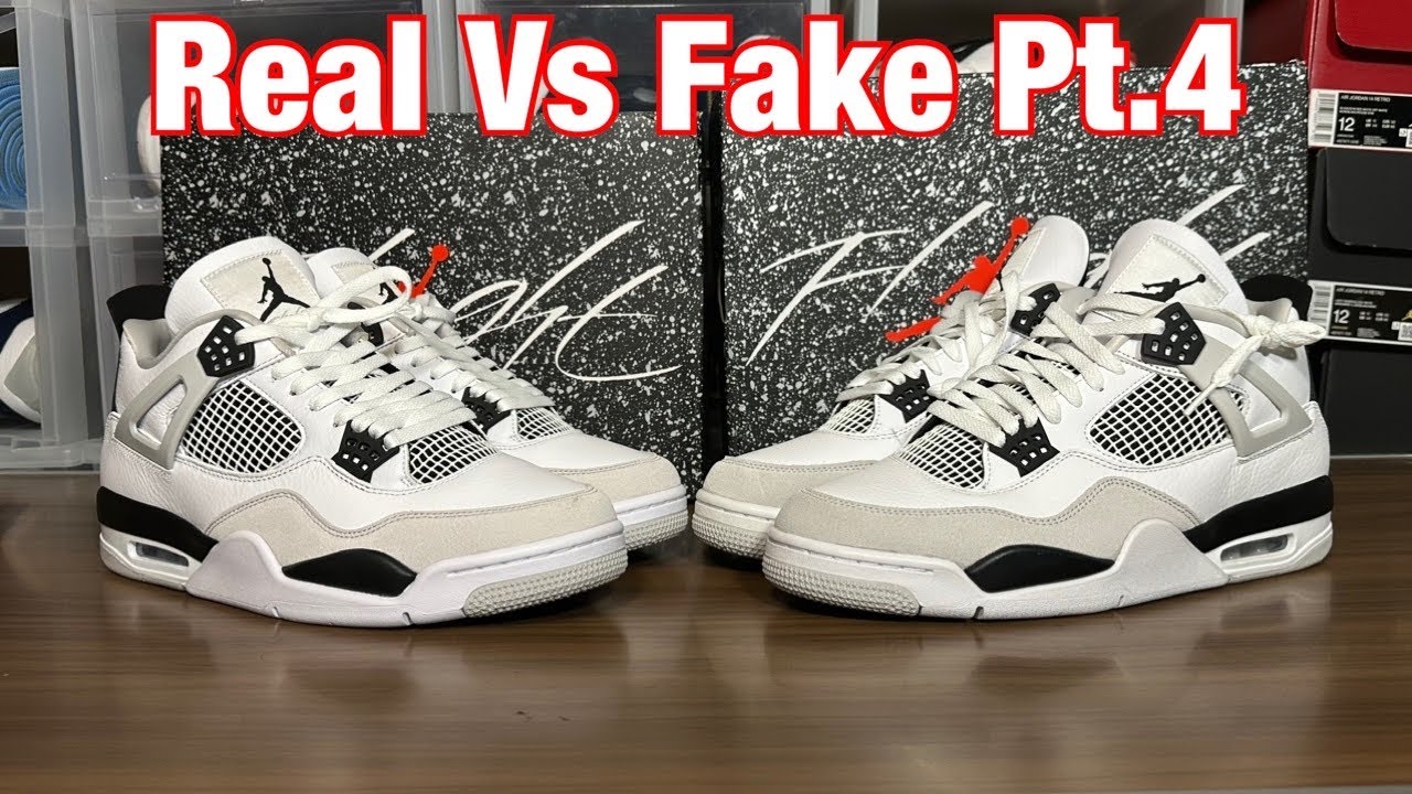 Air Jordan 4 Military Black Real Vs Fake Review Pt. 4
