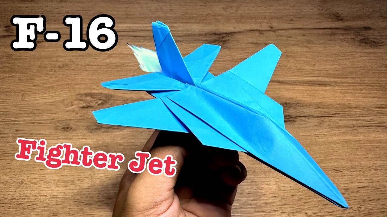 พับเครื่องบินรบ F-16 | Origami Fighter Jet paper