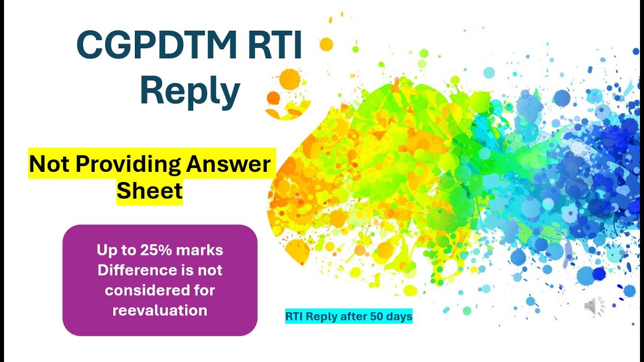 CGPDTM RTI Reply , NTA not ready to show Mains COPY
