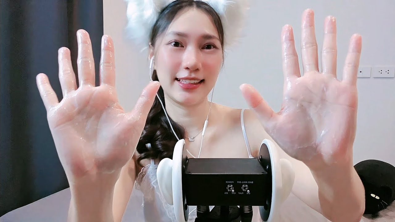ASMR Lotion Ear Massage Play With 3Dio Tingly Sounds 🧴🧤