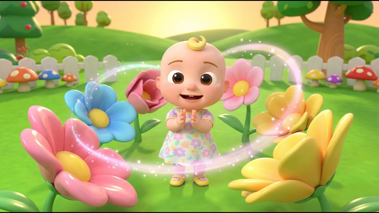 Seven Little Flowers Blooming Bright | Counting & Colors Nursery Rhyme for Kids
