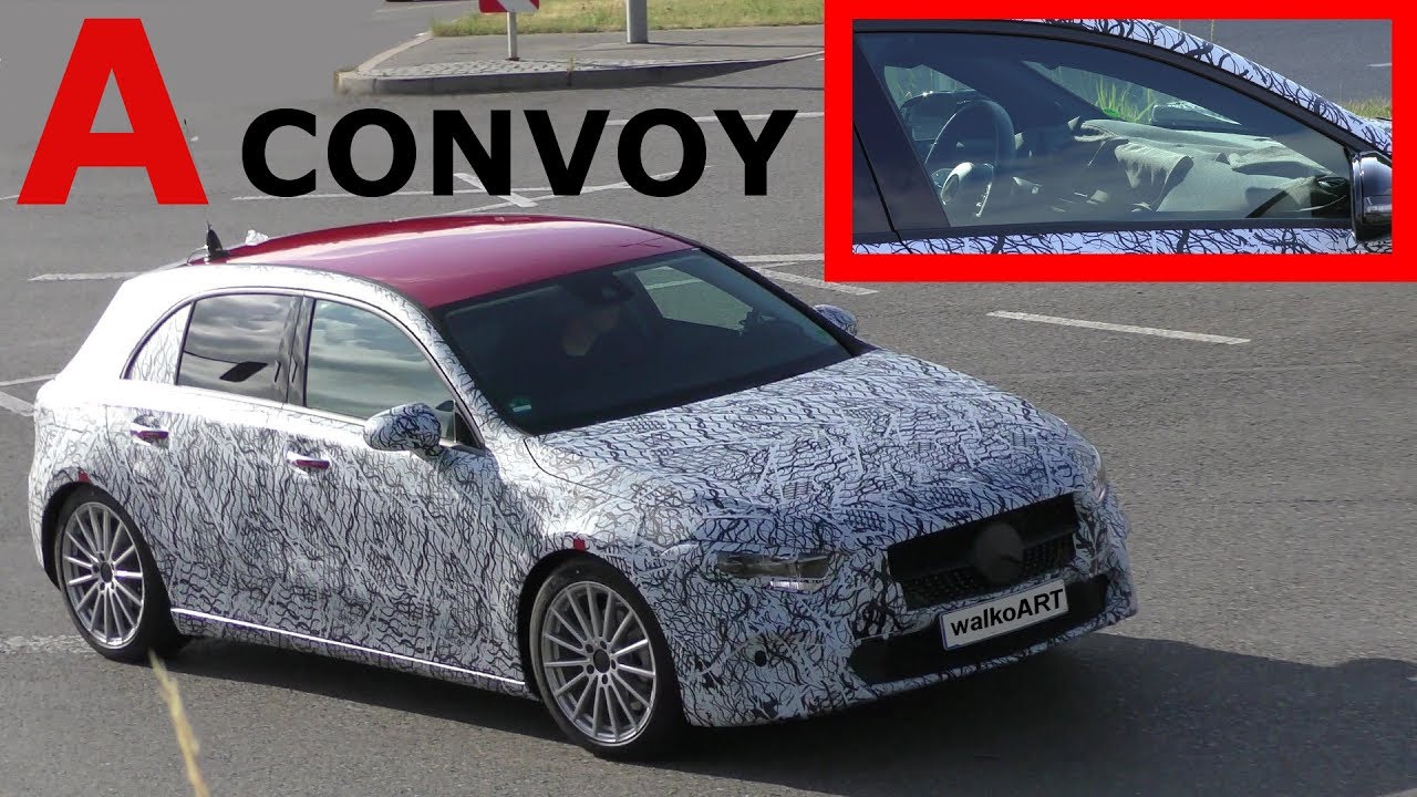 Mercedes Erlk&ouml;nig A-Klasse 2018 A-Class convoy + weniger getarnt W177 less disguised 4K SPY VIDEO