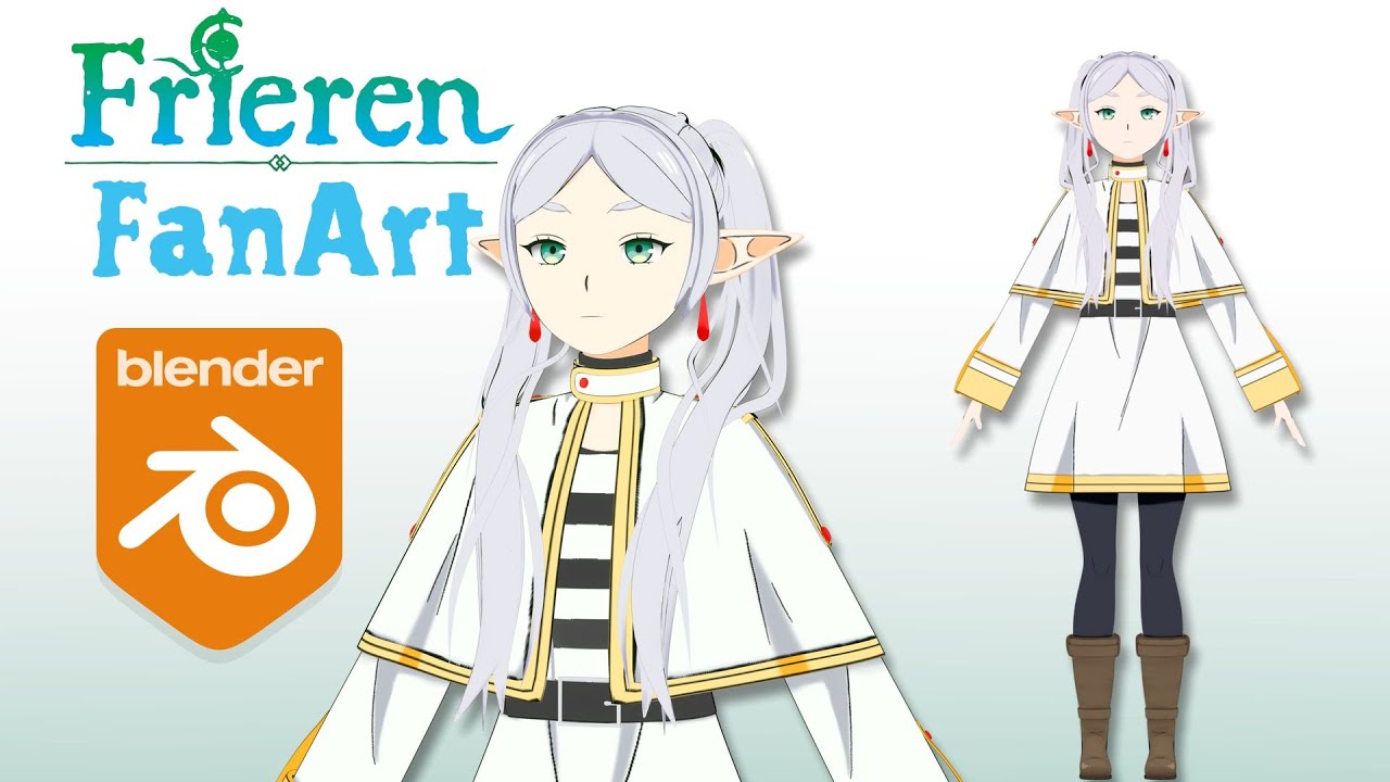 Frieren FanArt in Blender | Timelapse | @shionmgr