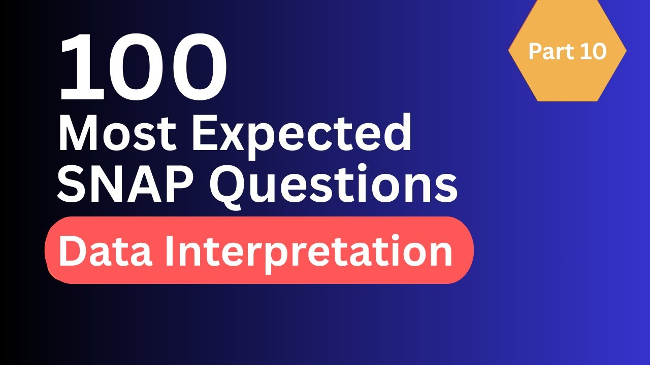SNAP 2025 | 100 Most Expected Quantitative Aptitude & Data Interpretation Questions | Part 10