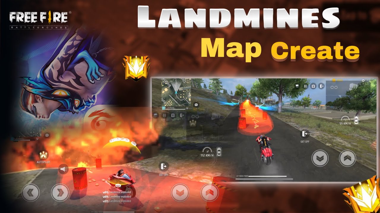 Unlimited landmines & oil tanks blast 😱/how to create landmines craftland map in freefire #freefire