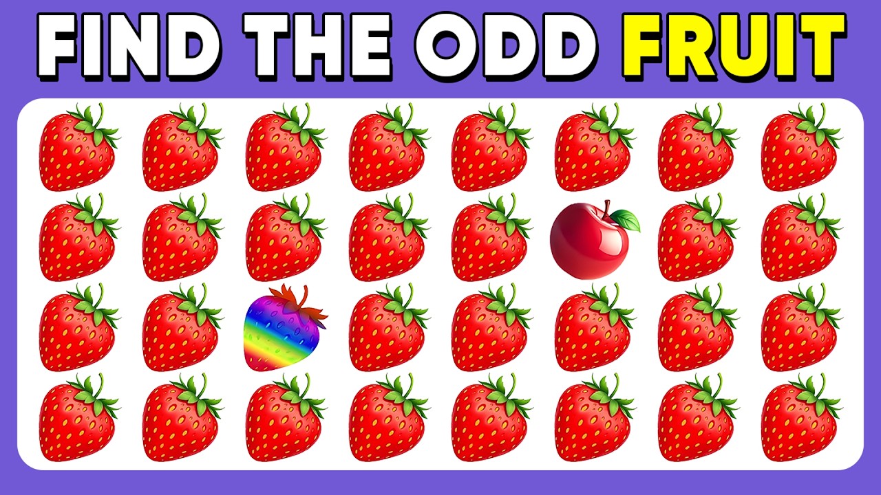 Find the ODD One Out - Fruit Edition 🍎🍌🍇| 60 Levels | Easy, Medium, Hard | Quiz Unicorn
