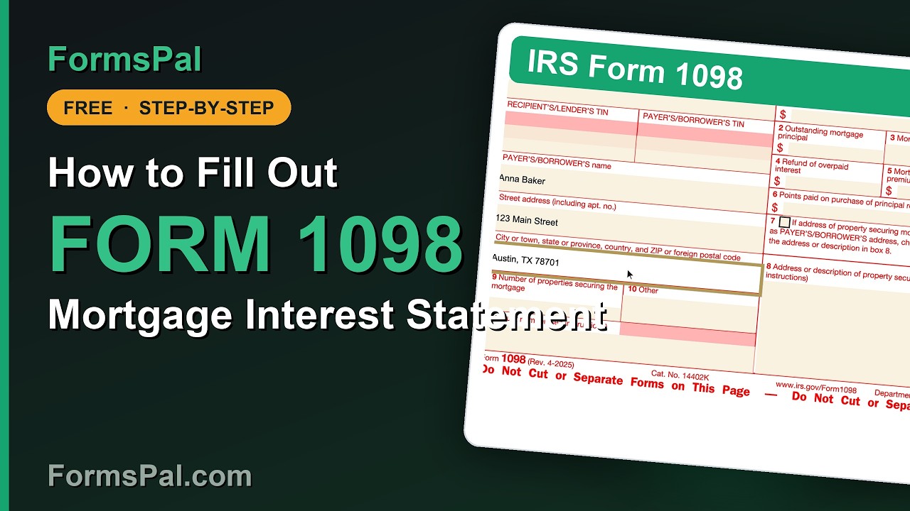 How to Fill Out IRS Form 1098: Mortgage Interest Statement (Step by Step)