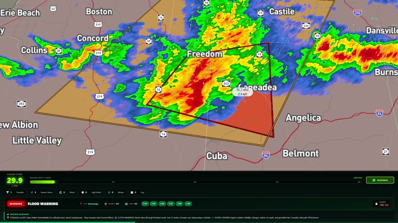 Tornado Warning Near Franklinville NY &ndash; Radar Rotation 🌪️