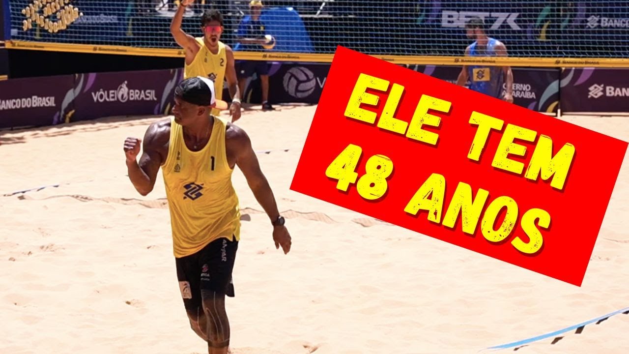 48 e 50 anos! Luizão e Fabiano deram trabalho no brasileiro de vôlei de praia. 