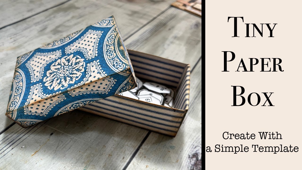 Let's Make A Tiny Cardstock Box Using a Simple Template. Perfect Junk Journal Ephemera Storage!