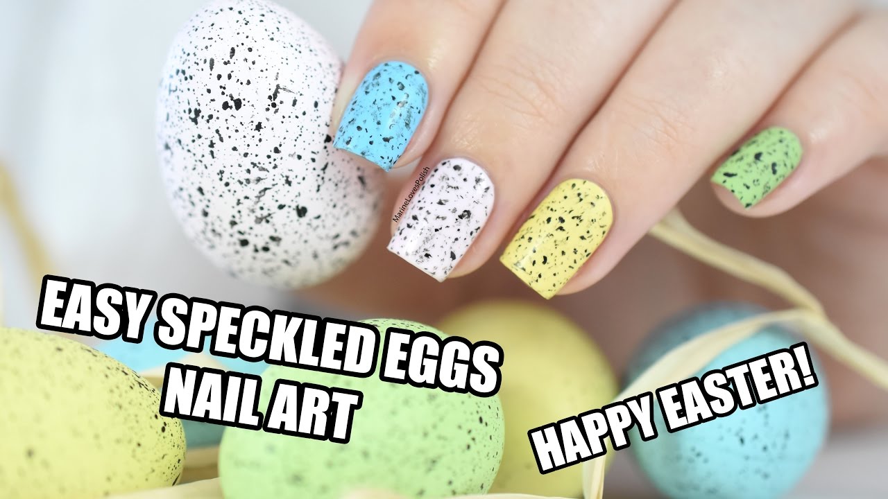 How To: Easy Speckled Easter Eggs Nail Art || Marine Loves Polish