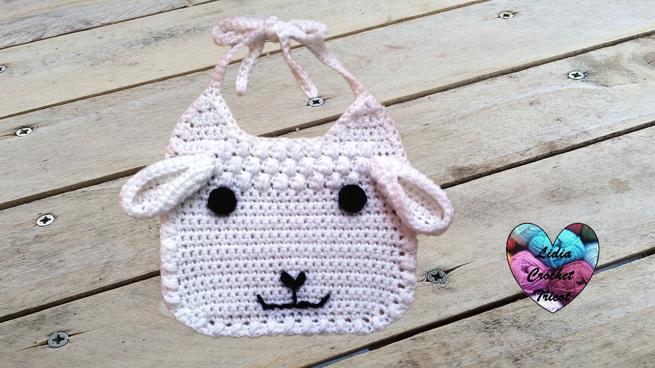 Bavoir mouton au crochet facile 1/2 / Babero oveja facil en crochet