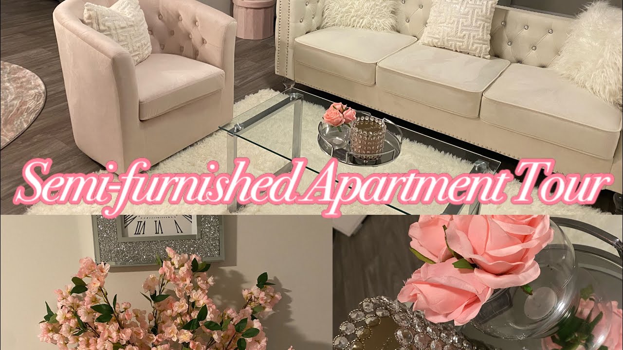 My Girly First Apartment Tour!!! | Pink, White, Silver/Gray (semi-furnished)