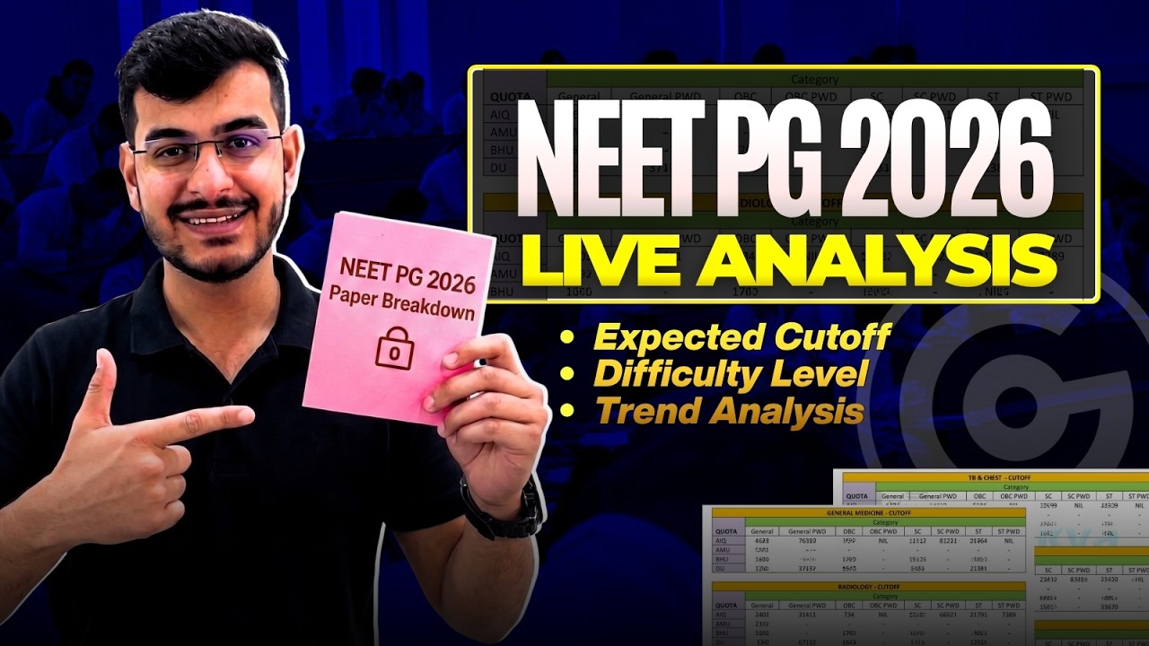 NEET PG 2026 Live Paper Analysis | Expected Cutoff, Difficultly Level, Trend Analysis 