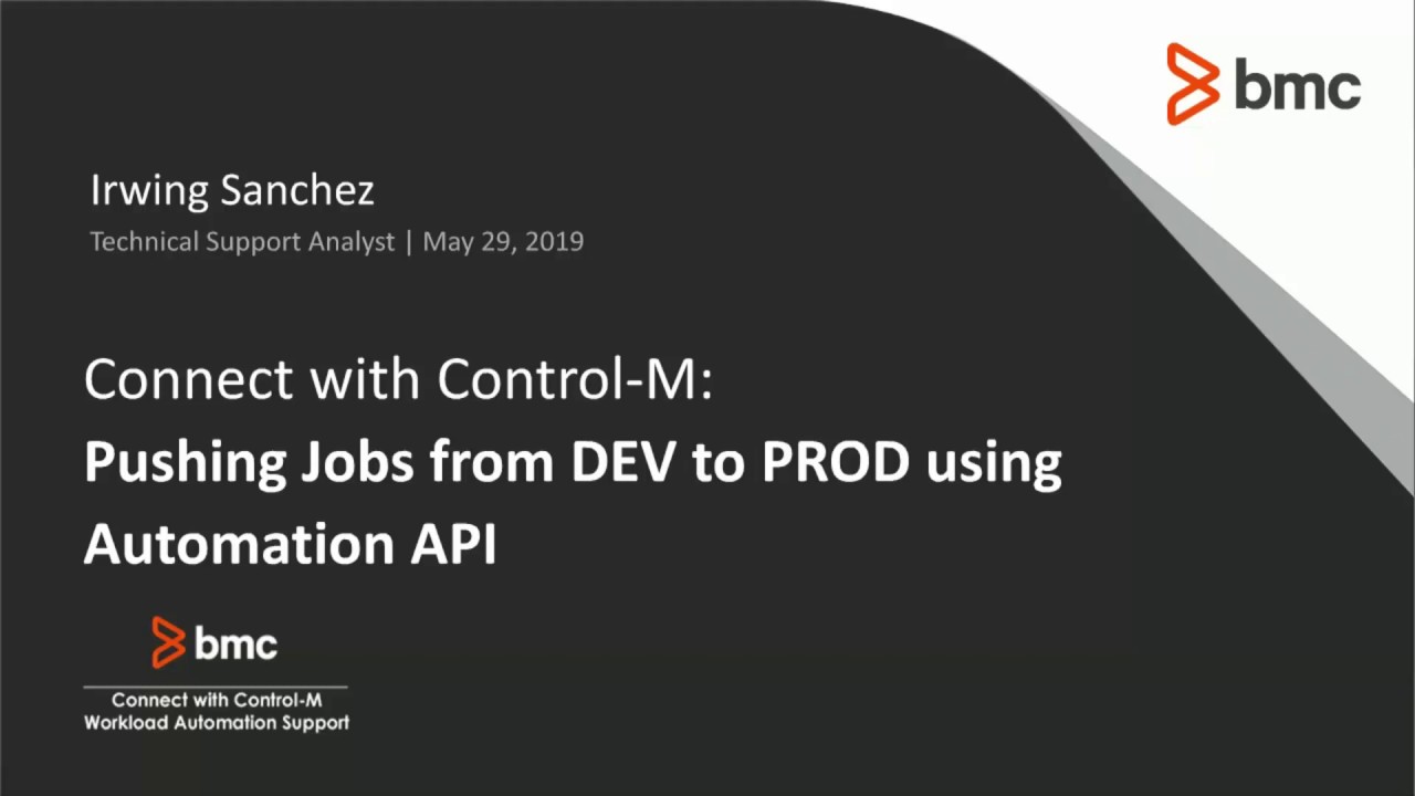 CWCM: Перемещение заданий Control-M из DEV в PROD с помощью API автоматизации