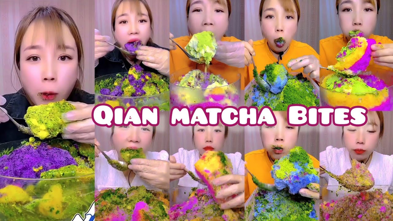 QIAN🍀🧊❄️MATCHA POWDERY  MASSIVELY HUGE CHUNKS ICE EATING👑🌟 BITES ONLY ASMR💯♦️
